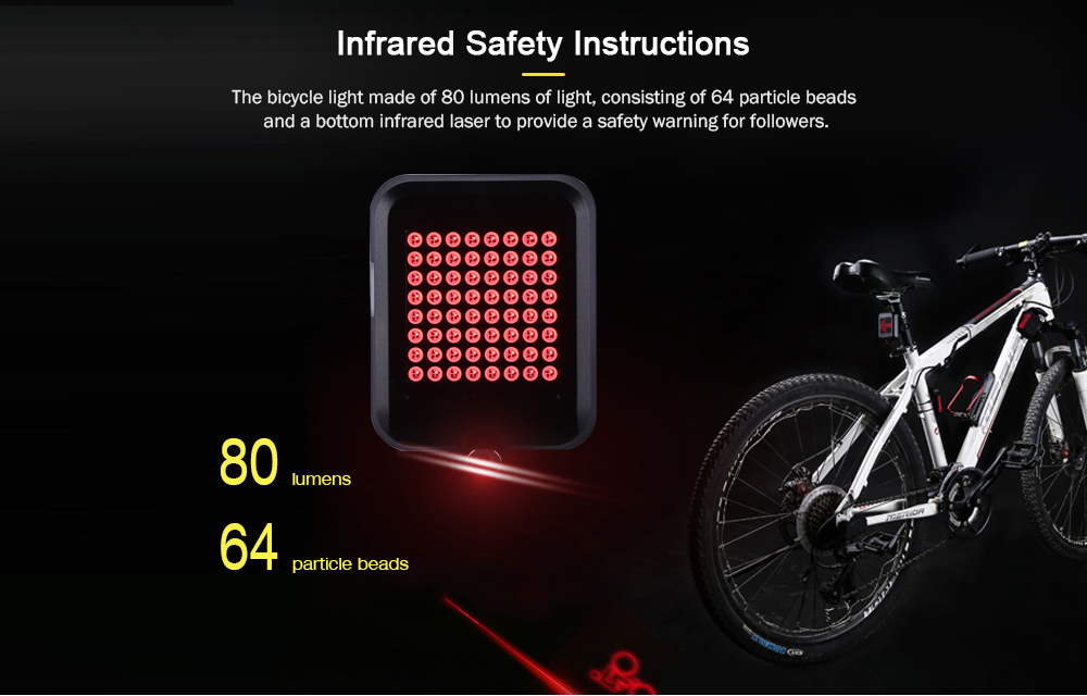 Intelligent USB Recharging Bicycle Direction Indicator Light