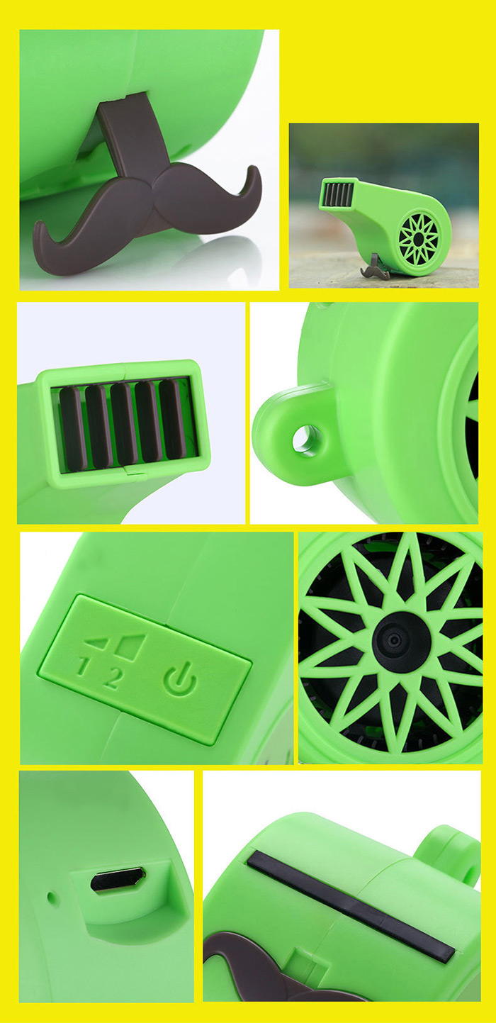 Whistle Shape Mini USB Charging 2 Modes Electric Air Fan