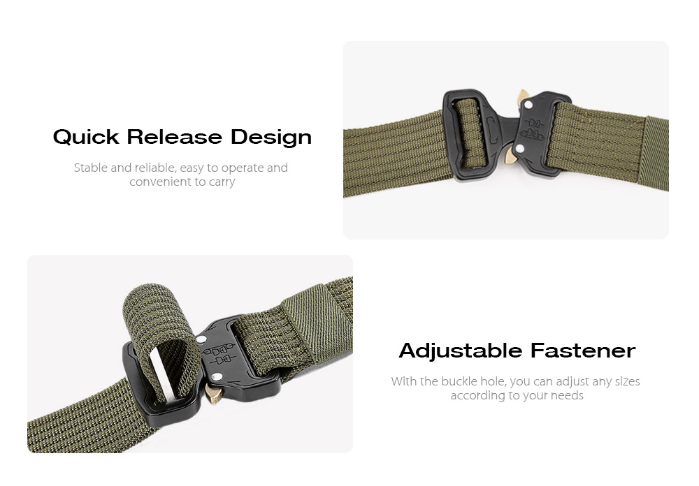EDCGEAR Tactical Belt Military Webbing Rigger Web Strap with Quick Release Buckle